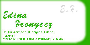 edina hronyecz business card